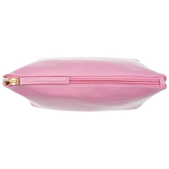 Pink Vinyl bag with gold handle cosmetic brushes - Picture 5 of 8